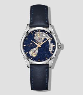 Reloj Unisex Jazzmaster Open Heart Casual Azul marino