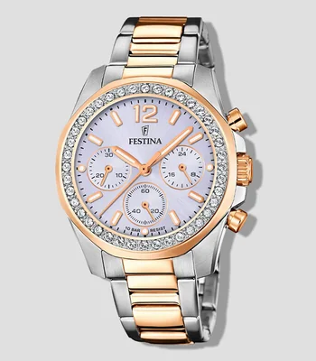 Reloj para Mujer Boyfriend Rainbow casual plateado, dorado