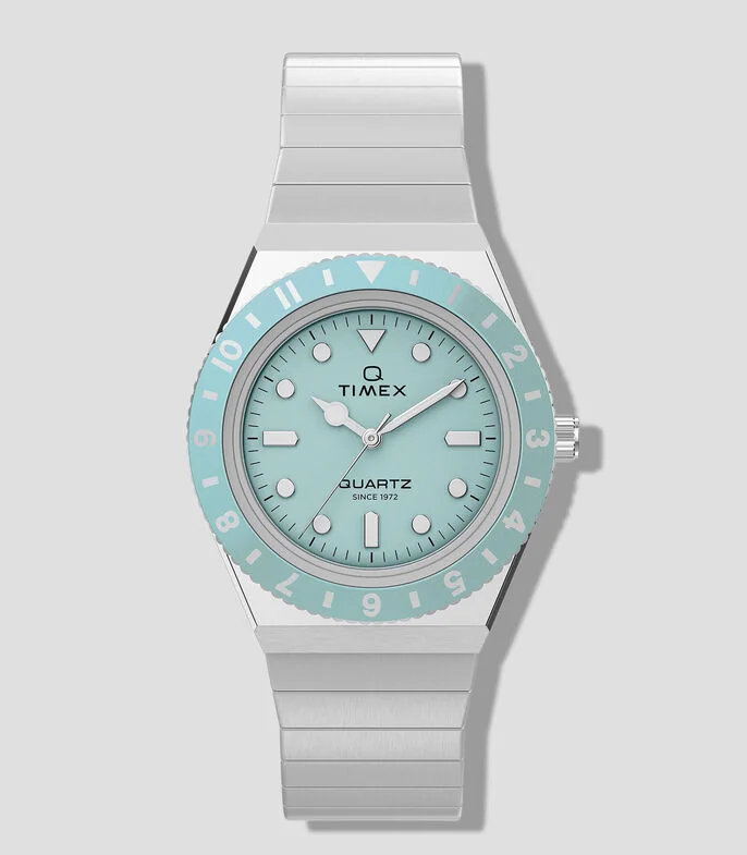 Reloj para mujer Q Timex casual, plata