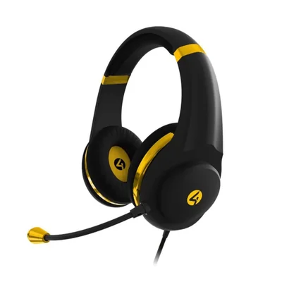 Audífonos Gamer 4Gamers XP-GOLDBLK-M-4G Negro/Dorado Over-Ear Xbox Series Nintendo Switch PC Alámbricos 3.5mm