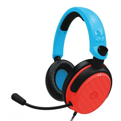 Audífonos Gamer 4Gamers C6-100BLU-RED-4G Rojo/Azul Over-Ear Xbox One Xbox Series Nintendo Switch PC Smartphone Alámbricos 3.5mm