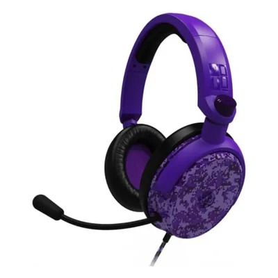 Audífonos Gamer 4Gamers C6-100 Morado Camuflaje Over-Ear PS4 PS5 Xbox Nintendo Switch PC Alámbricos 3.5mm