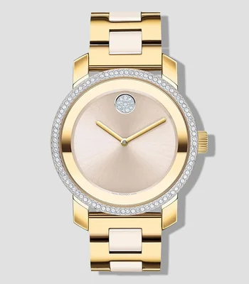 Reloj para Mujer Bold Ceramic de Vestir, Dorado