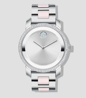 Reloj para Mujer Bold Ceramic De Vestir Plateado