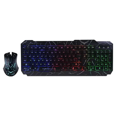 Kit gamer 2 en 1 naceb na-633 teclado y mouse sensor optico 3 botones alámbrico