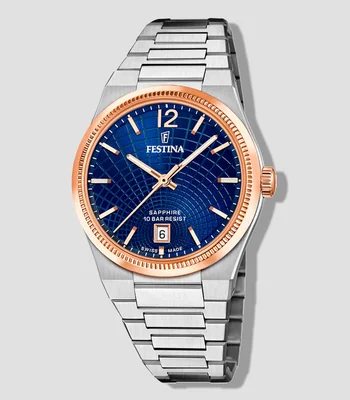 Reloj para Mujer Rive Collection Casual, Plateado, Azul