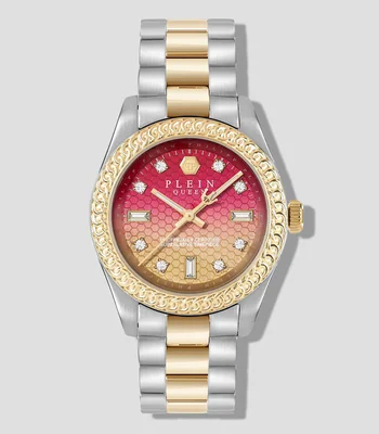 Reloj para Mujer Queen Supreme casual plateado/dorado