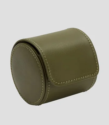 Estuche para reloj Earth Single Watch Roll verde en piel