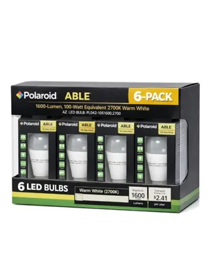 Foco Polaroid Dimeable, 20w - 100watts 6 piezas