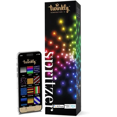 Luces LED Twinkly Spritzer TWB200STP-WUS controladas por aplicación con 200 LED RGB (16 millones de