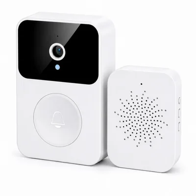 Timbre Inteligente Inalámbrico con Cámara HD WiFi Pantalla LCD Visión Nocturna Audio Bidireccional y Sensor de Movimiento