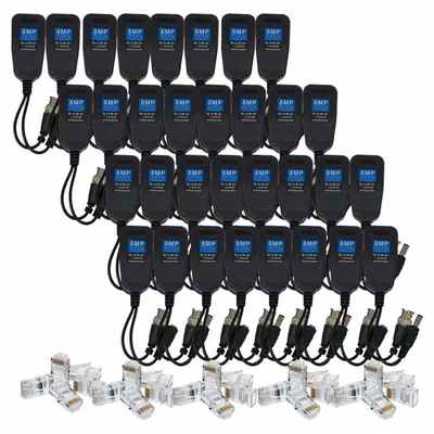 16 Pares Video Balun Rj45 Bnc Transceptor Pasivo 4k 8mpx