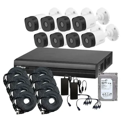 Kit CCTV Seguridad 8 camaras Bullet dahua 5mpx 1Tb Almacenamiento