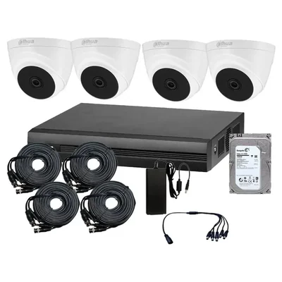 Kit CCTV Dahua seguridad 4 Camaras Domo 2mpx 1Tb Facil Instalacion