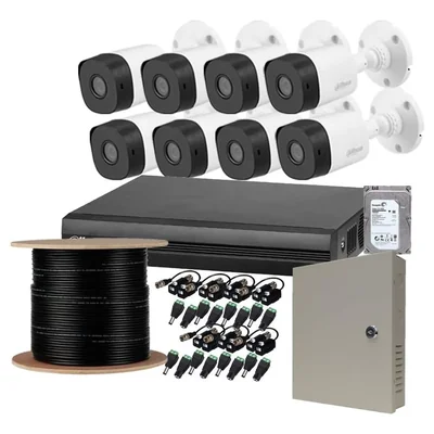 Kit Dahua CCTV Seguridad 8 Camaras bullet 2mpx 1Tb Detec Movimiento