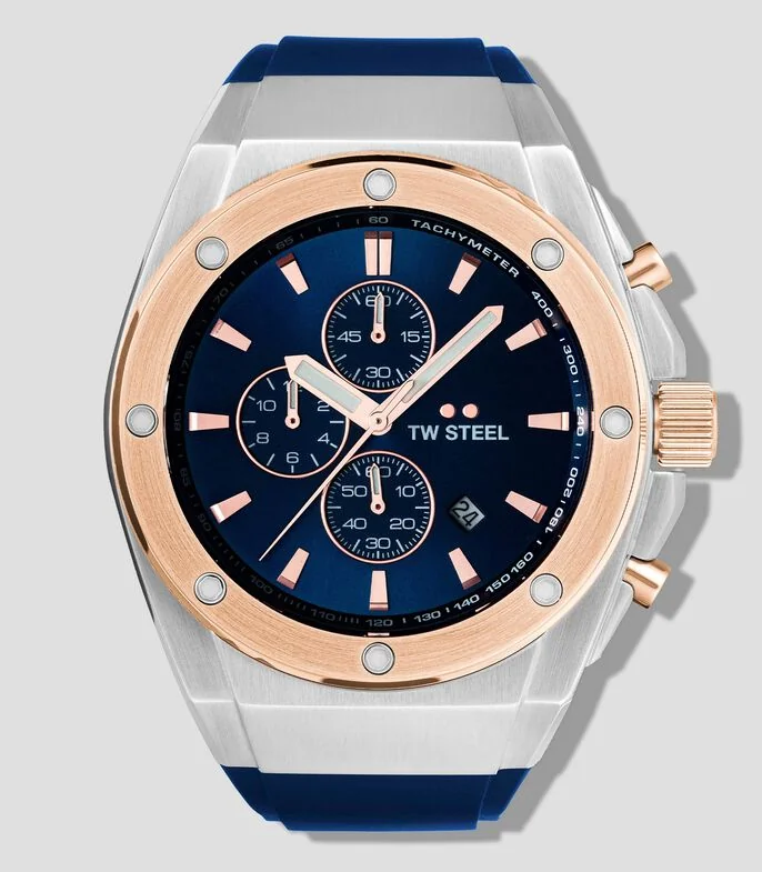 Reloj Unisex Ceo Tech Casual Azul, Oro rosa