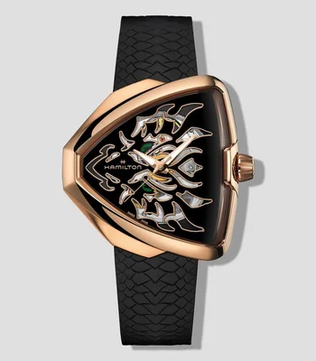 Reloj Unisex Ventura Elvis80 Skeleton Dragon Casual Negro