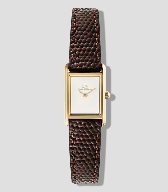 Reloj para mujer Bound Mini Rect 3 Hands casual, dorado
