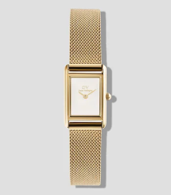 Reloj para mujer Bound Mini Rect 3 Hands casual, dorado