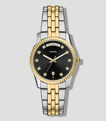 Reloj para Mujer Scarlette Casual Negro, Dorado