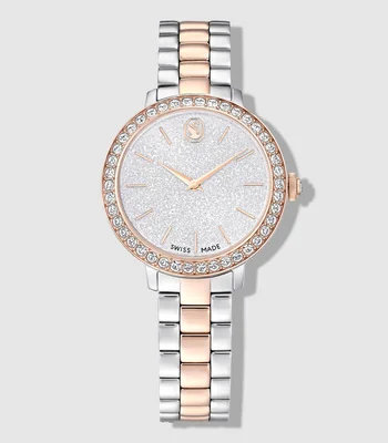 Reloj para Mujer Matrix casual plateado, tono oro rosa
