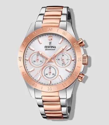 Reloj para Mujer Boyfriend Deportivo, Rosa, Plateado