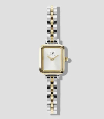 Reloj para mujer Quadro Mini Rect 3 Hands casual, dorado
