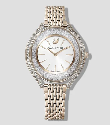 Reloj para mujer Crystalline Aura casual, dorado champagne