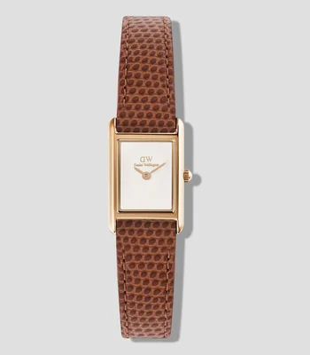 Reloj para mujer Bound Mini Rect 3 Hands casual, color oro rosa