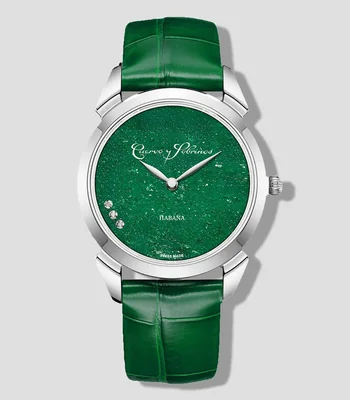 Reloj para Mujer Primera Dama casual plateado/verde