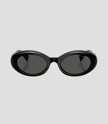 Lentes de sol ovalados negros Mujer