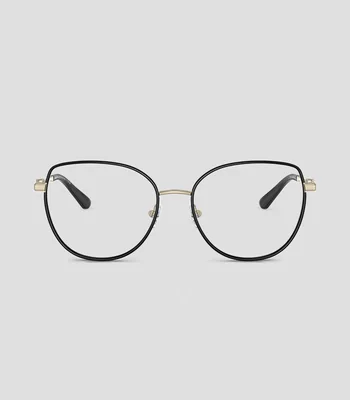Lentes oftálmicos rectangulares dorados Mujer