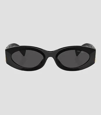 Lentes de sol ovalados negro Mujer