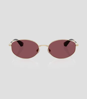 Lentes de sol ovalados dorados Mujer