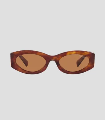 Lentes de sol ovalados havana Mujer