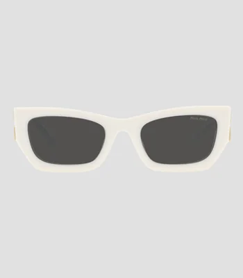 Lentes de sol rectangulares blancos Mujer