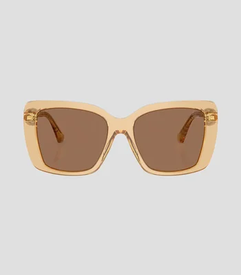 Lentes de sol cuadrados beige Mujer