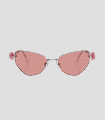 Lentes de sol mariposa plateados Mujer