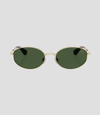 Lentes de sol ovalados dorados Mujer