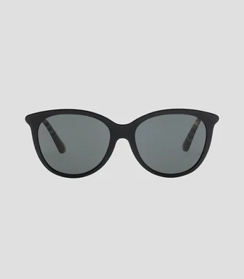 Lentes de sol redondos con patillas Check tubulares Mujer