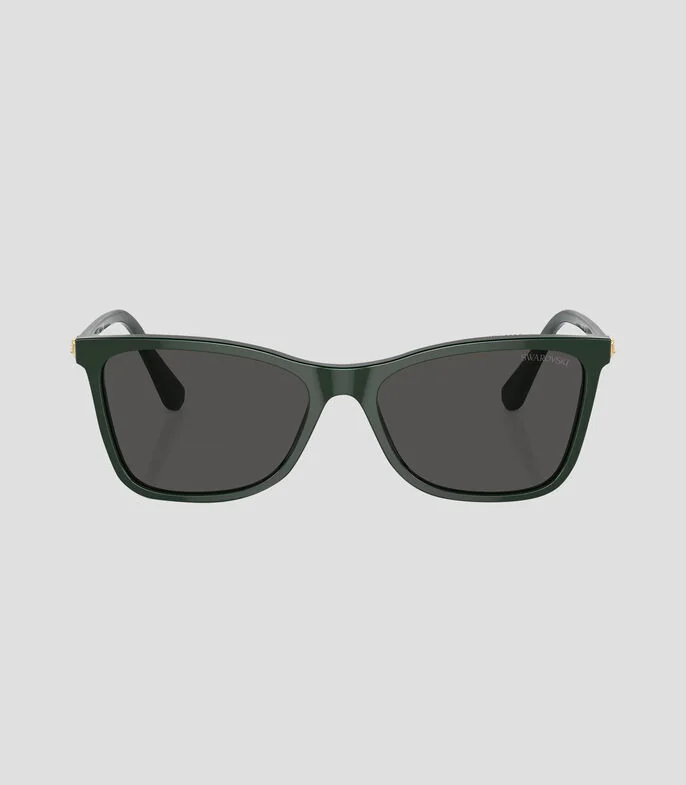 Lentes de sol rectangulares verdes Mujer