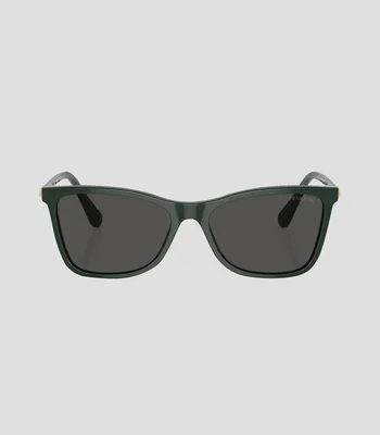Lentes de sol rectangulares verdes Mujer