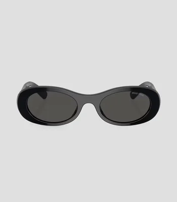 Lentes de sol ovalados negros Unisex