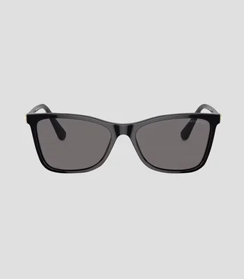 Lentes de sol rectangulares negros Mujer
