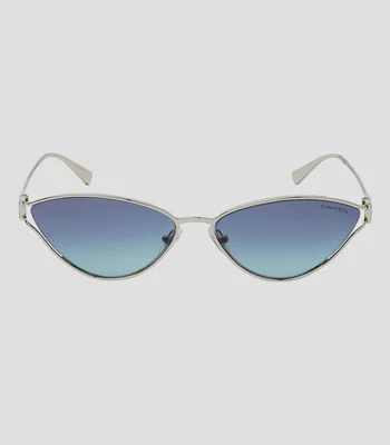 Lentes de sol ojo de gato plateados Mujer
