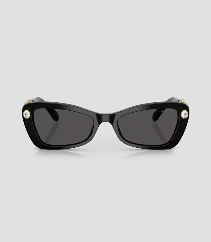 Lentes de sol rectangulares negros Mujer