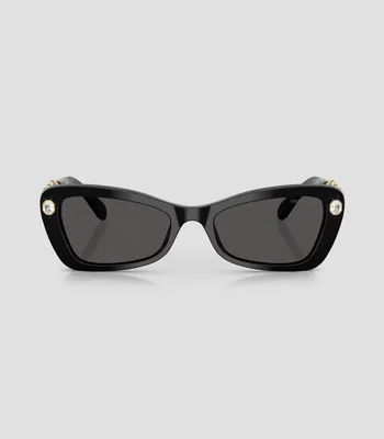 Lentes de sol rectangulares negros Mujer