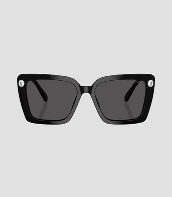 Lentes de sol cuadrados negros Mujer