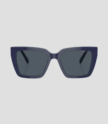 Lentes de sol cuadrados azules Mujer