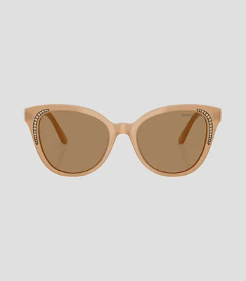 Lentes de sol mariposa beige Mujer